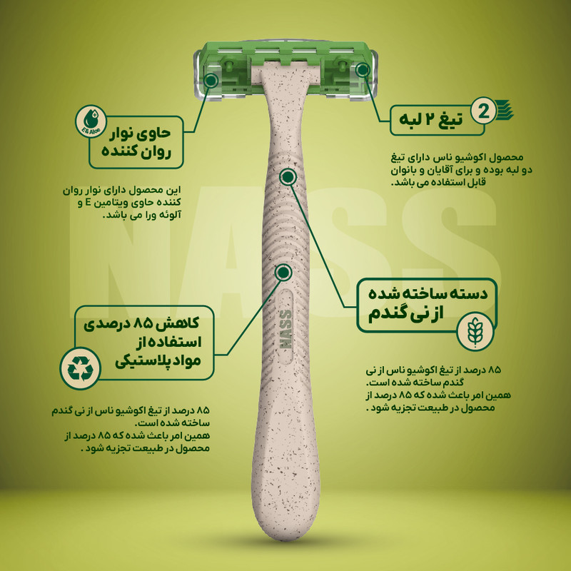 خودتراش 2 لبه ناس مدل اکوشیو